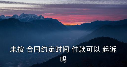 未按 合同約定時間 付款可以 起訴嗎