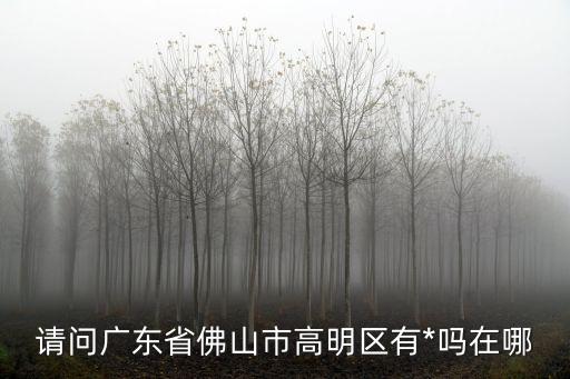 請(qǐng)問廣東省佛山市高明區(qū)有*嗎在哪