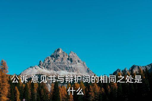  公訴 意見書與辯護(hù)詞的相同之處是什么
