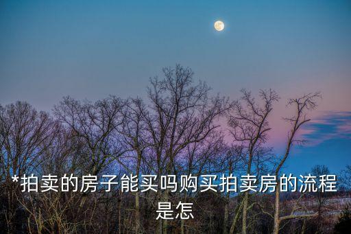 *拍賣的房子能買嗎購買拍賣房的流程是怎