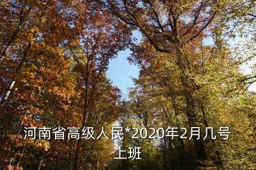 河南省高級人民*2020年2月幾號上班