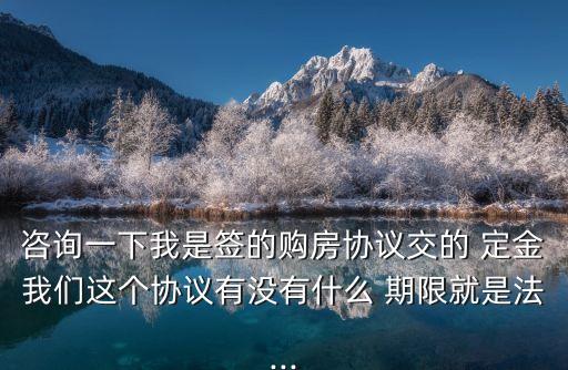 咨詢一下我是簽的購(gòu)房協(xié)議交的 定金我們這個(gè)協(xié)議有沒(méi)有什么 期限就是法...