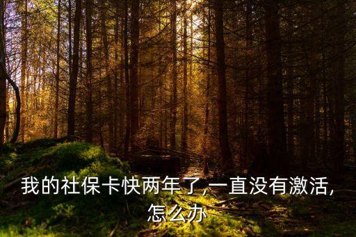 我的社保卡快兩年了,一直沒有激活,怎么辦