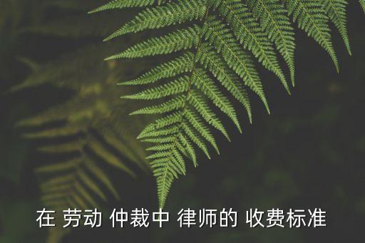 在 勞動(dòng) 仲裁中 律師的 收費(fèi)標(biāo)準(zhǔn)