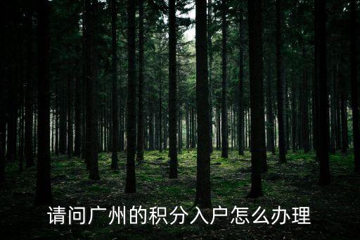 廣州積分入戶申請，請問廣州的積分入戶怎么辦理