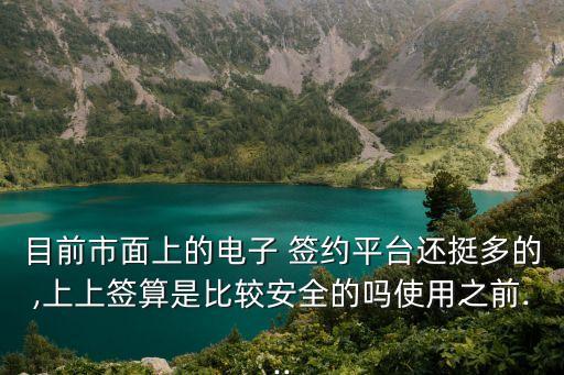 目前市面上的電子 簽約平臺(tái)還挺多的,上上簽算是比較安全的嗎使用之前...