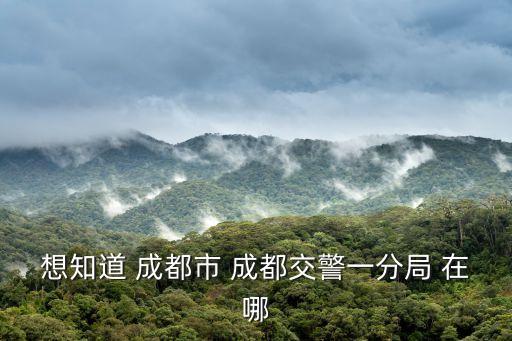 想知道 成都市 成都交警一分局 在哪