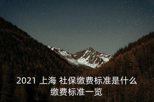 2021 上海 社保繳費(fèi)標(biāo)準(zhǔn)是什么繳費(fèi)標(biāo)準(zhǔn)一覽