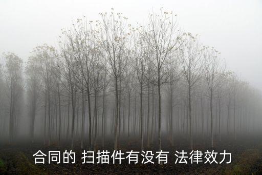  合同的 掃描件有沒有 法律效力