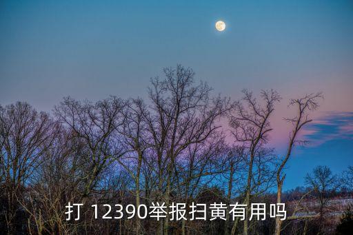 打 12390舉報掃黃有用嗎