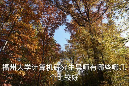 福州大學(xué)計算機研究生導(dǎo)師有哪些哪幾個比較好