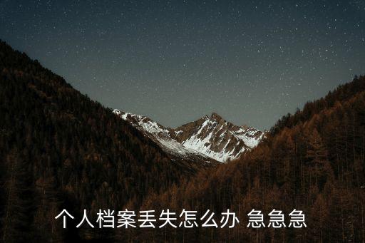個人檔案丟失怎么辦 急急急