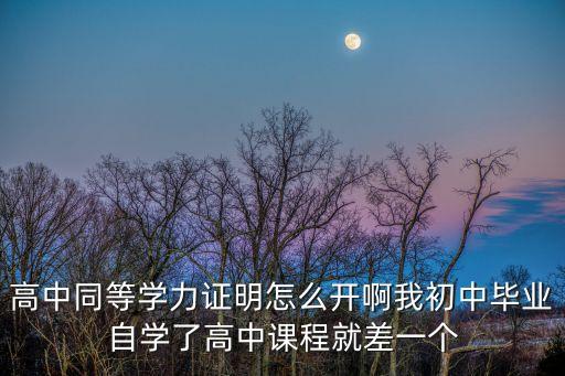 高中同等學力證明，社會考生參加高考怎樣獲得同等學力證明是自己提供自學經歷再找有