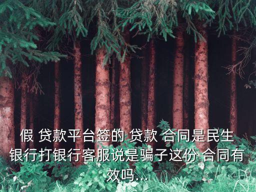 假 貸款平臺簽的 貸款 合同是民生銀行打銀行客服說是騙子這份 合同有效嗎...