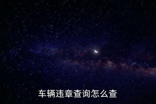 車輛違章查詢怎么查