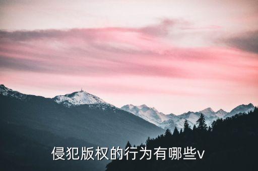 侵犯版權(quán)的行為有哪些v