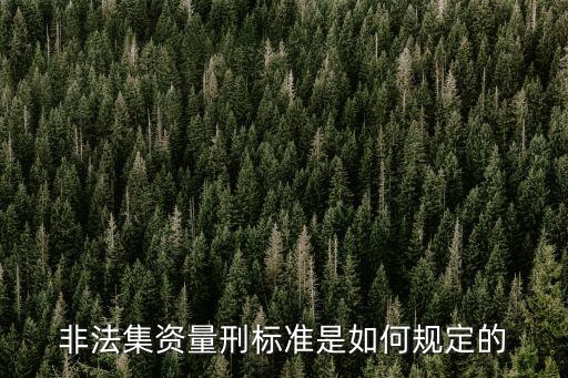 非法集資條例，非法集資罪如何處理怎么判刑