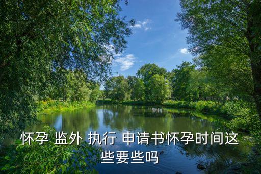 懷孕 監(jiān)外 執(zhí)行 申請書懷孕時間這些要些嗎