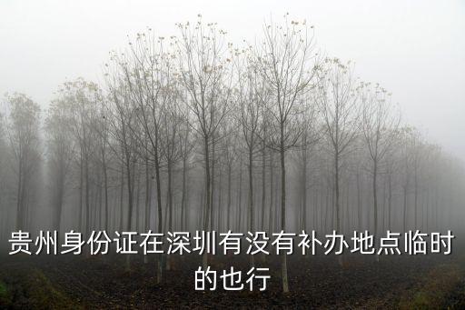 貴州身份證在深圳有沒有補(bǔ)辦地點臨時的也行