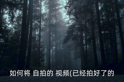 如何將 自拍的 視頻(已經拍好了的