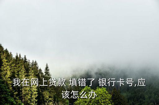 廣發(fā)e貸銀行卡填錯了