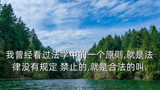 法無禁止即自由,法無規(guī)定不可為法無禁止即自由