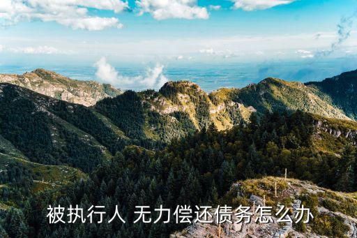 被執(zhí)行人無(wú)力還款最佳處理方法,*被執(zhí)行人無(wú)力還款最佳處理方法