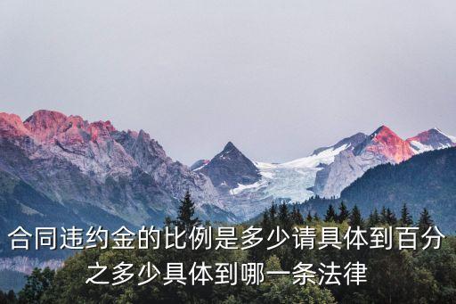合同違約金，合同法中的違約金填多少啊
