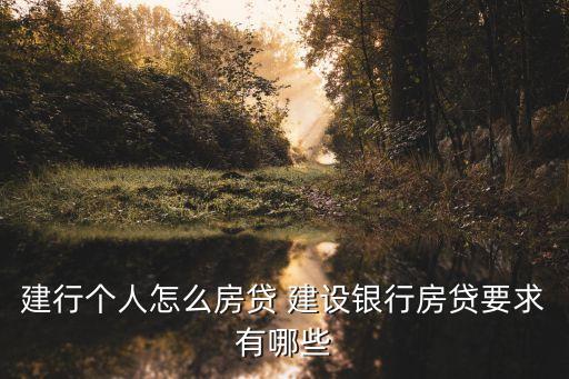 建行個(gè)人貸款，建行個(gè)人消費(fèi)貸款方式有哪些