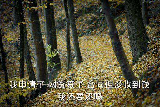 我申請了 網(wǎng)貸簽了 合同但沒收到錢我還要還嗎