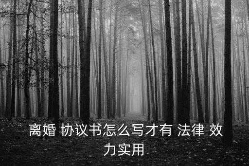 怎么樣的離婚協(xié)議書有法律效力,民政局離婚協(xié)議書有沒有法律效力