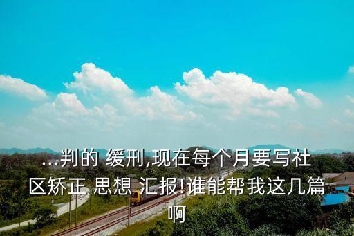 緩刑人員思想?yún)R報