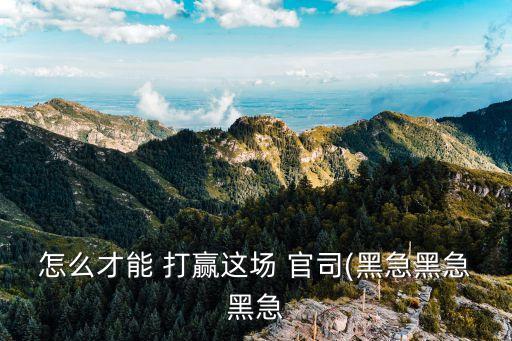 怎么才能 打贏這場(chǎng) 官司(黑急黑急黑急