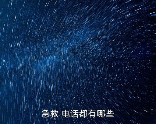 急救 電話都有哪些