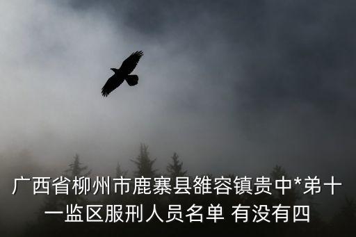 廣西省柳州市鹿寨縣雒容鎮(zhèn)貴中*弟十一監(jiān)區(qū)服刑人員名單 有沒有四