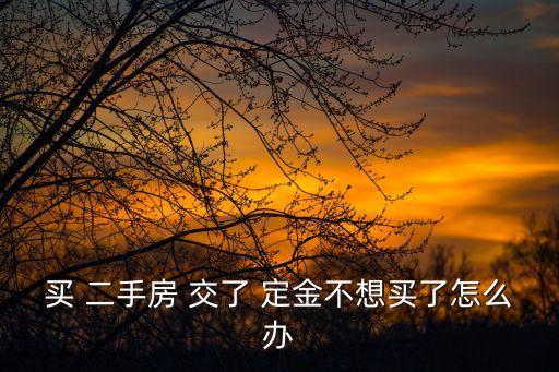 二手房交了定金退房絕招,退定金的最好辦法就是鬧