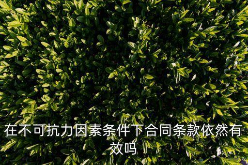 在不可抗力因素條件下合同條款依然有效嗎