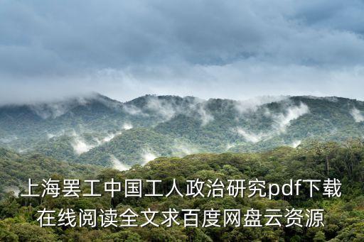 上海罷工中國工人政治研究pdf下載在線閱讀全文求百度網(wǎng)盤云資源