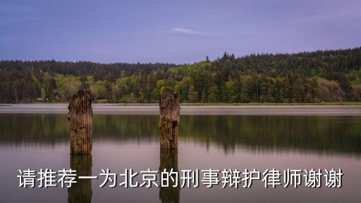 請推薦一為北京的刑事辯護律師謝謝