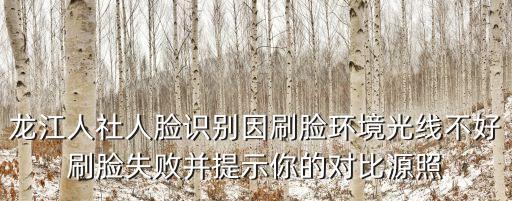 龍江人社人臉識(shí)別因刷臉環(huán)境光線不好刷臉失敗并提示你的對(duì)比源照
