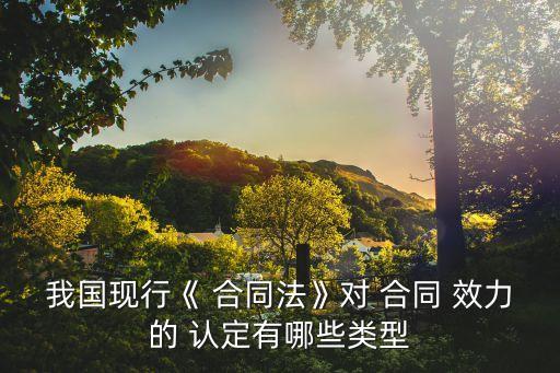 合同法中合同效力的認(rèn)定如何規(guī)定