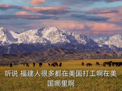 聽說 福建人很多都在美國打工啊在美國哪里啊