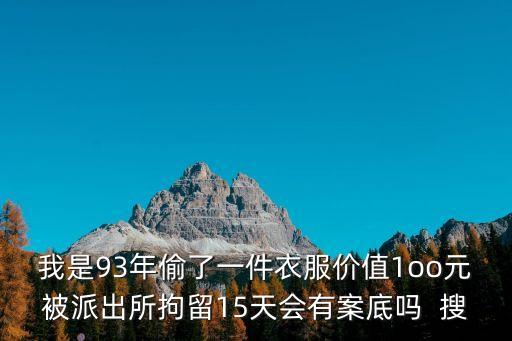 我是93年偷了一件衣服價(jià)值1oo元被派出所拘留15天會(huì)有案底嗎  搜