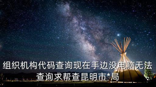 組織機(jī)構(gòu)代碼查詢，組織機(jī)構(gòu)代碼查詢現(xiàn)在手邊沒電腦無法查詢求幫查昆明市*局