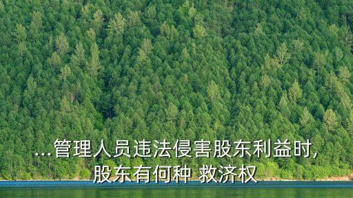 ...管理人員違法侵害股東利益時(shí),股東有何種 救濟(jì)權(quán)