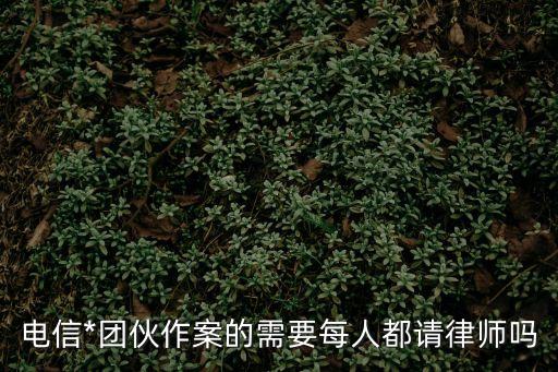 電信*團伙作案的需要每人都請律師嗎