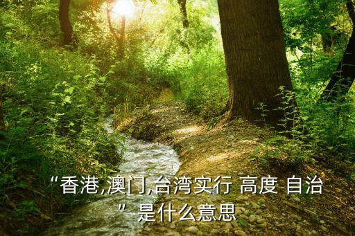 “香港,澳門,臺灣實行 高度 自治”是什么意思