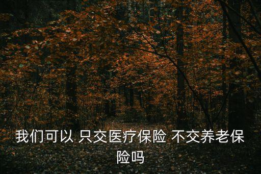 我們可以 只交醫(yī)療保險 不交養(yǎng)老保險嗎