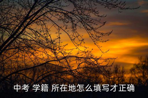 中考 學(xué)籍 所在地怎么填寫才正確