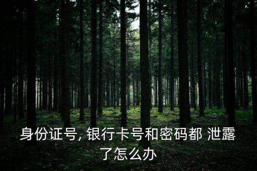 身份證號(hào), 銀行卡號(hào)和密碼都 泄露了怎么辦